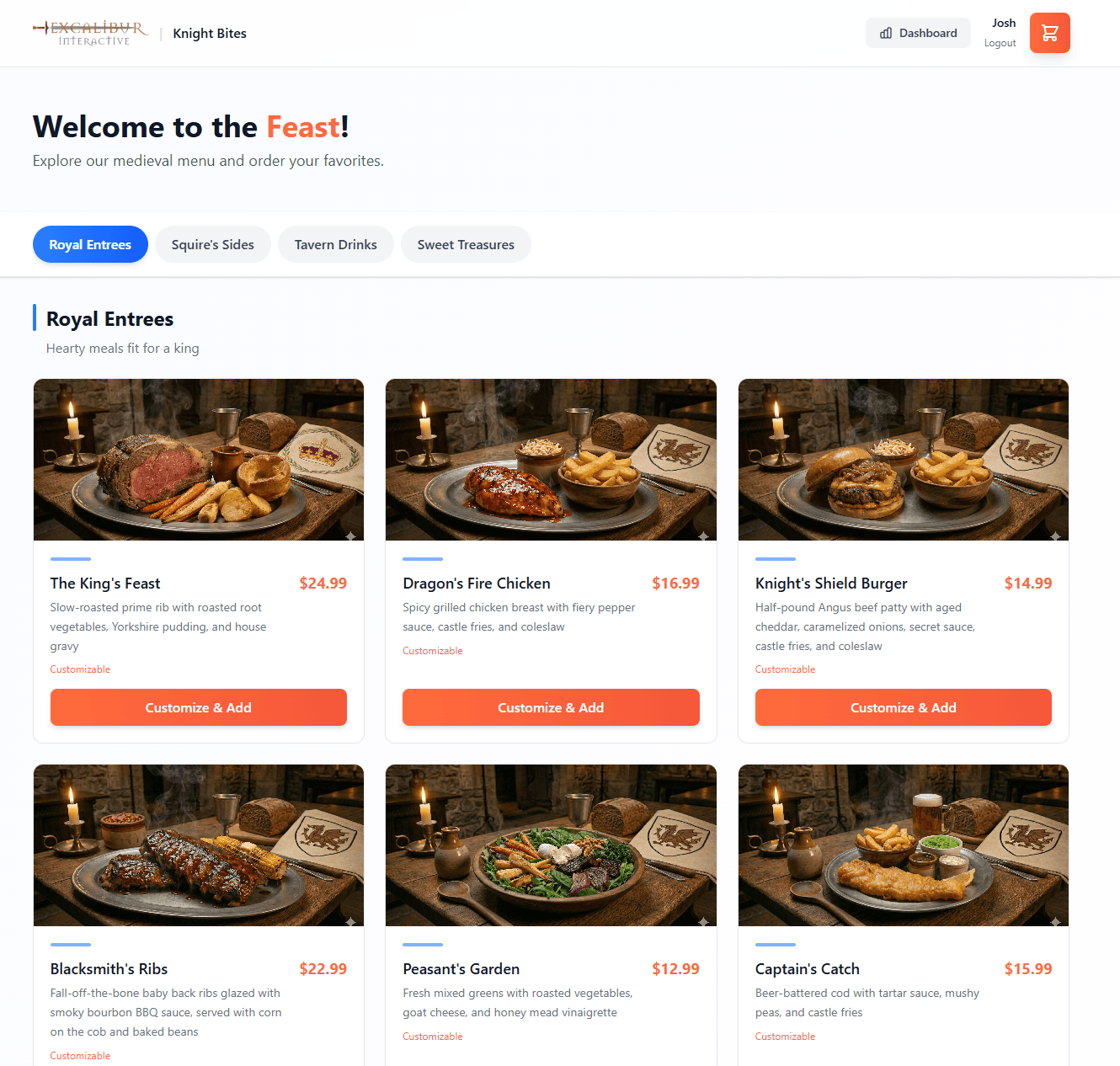 Knights Bites Restaurant Demo
